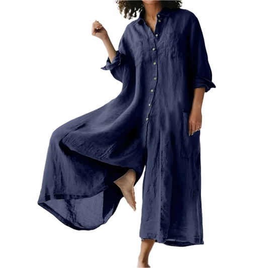 Amelia – Dames Maxi Jurk van Relaxed-Fit Linnen