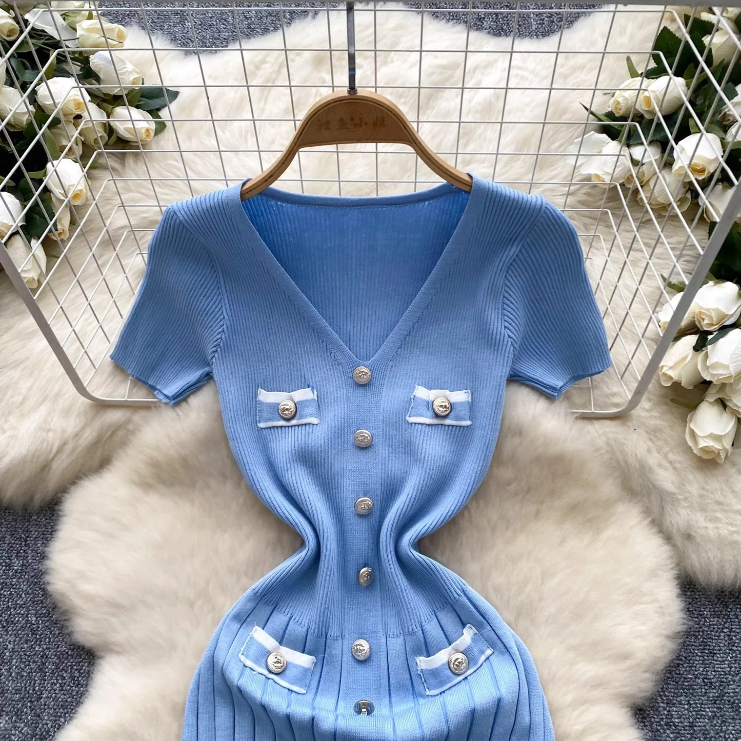 Valeria™ – Elegante Gebreide Bodycon Jurk