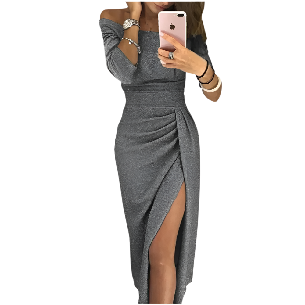 Isabella – Dames Avondjurk met Off-Shoulder en Glitter