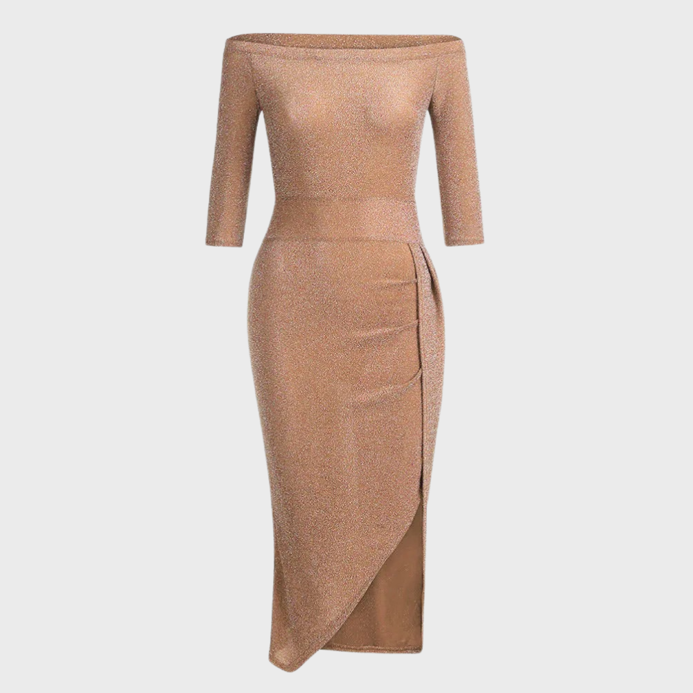 Isabella – Dames Avondjurk met Off-Shoulder en Glitter