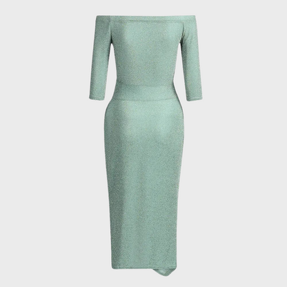 Isabella – Dames Avondjurk met Off-Shoulder en Glitter