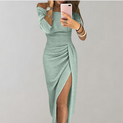 Isabella – Dames Avondjurk met Off-Shoulder en Glitter