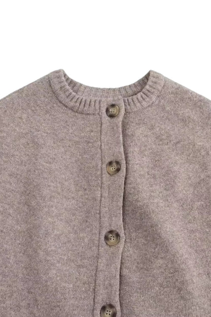 Aurora – Casual Cape-Style Damesvest met Ronde Hals