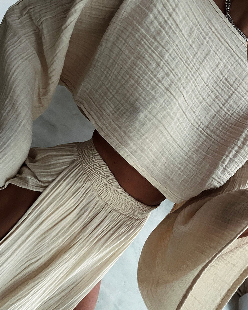 Elena – Boho-Chic Dames Katoenen Rookset