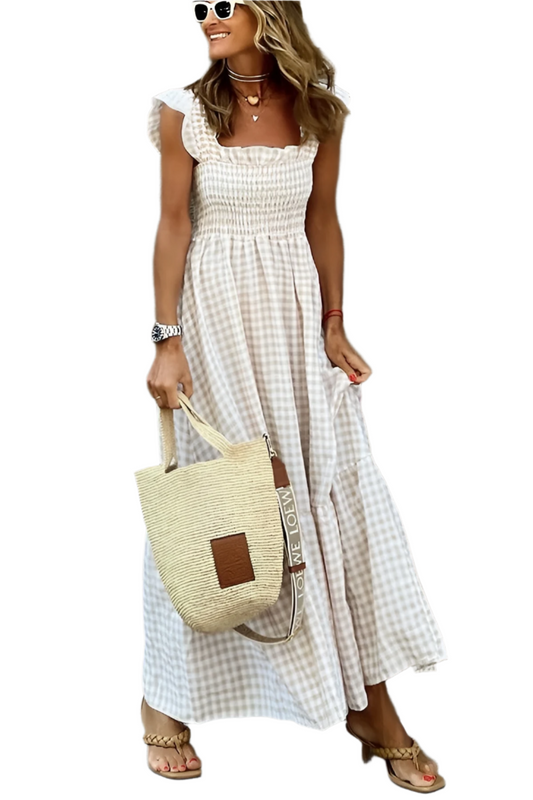 Gianna – Multicolored Women's Gingham Cotton Dress