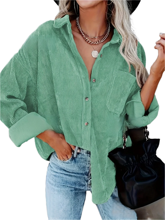 Isabella – Oversized Corduroy Women's Blouse