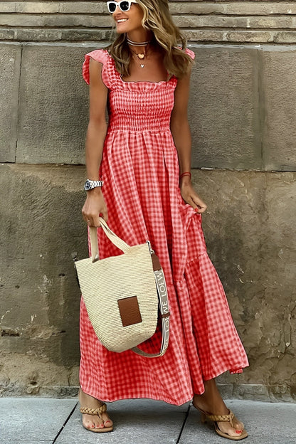 Gianna – Multicolored Women's Gingham Cotton Dress