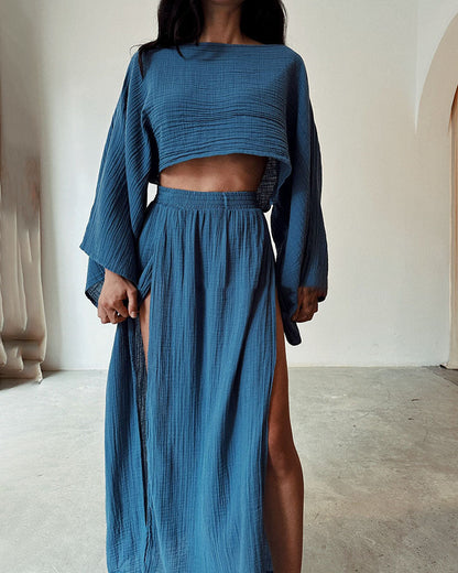 Elena – Boho-Chic Dames Katoenen Rookset