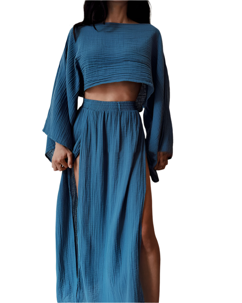 Elena – Boho-Chic Dames Katoenen Rookset