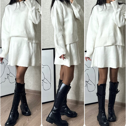 Sofia – Comfortabele Set van Dames Sweater en Rok